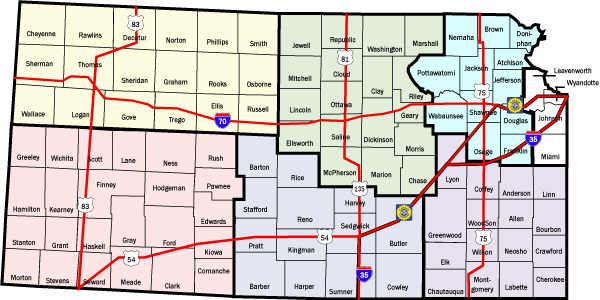 Map of kansas counties